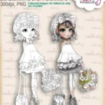 Ruby Flower digital stamp from Polkadoodles